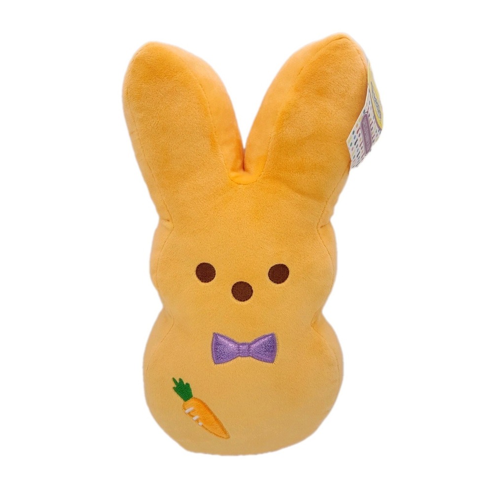 Peeps Bunny Plush 12" Stuffed Animal Orange Bow Tieβ Carrot Pillow NWT